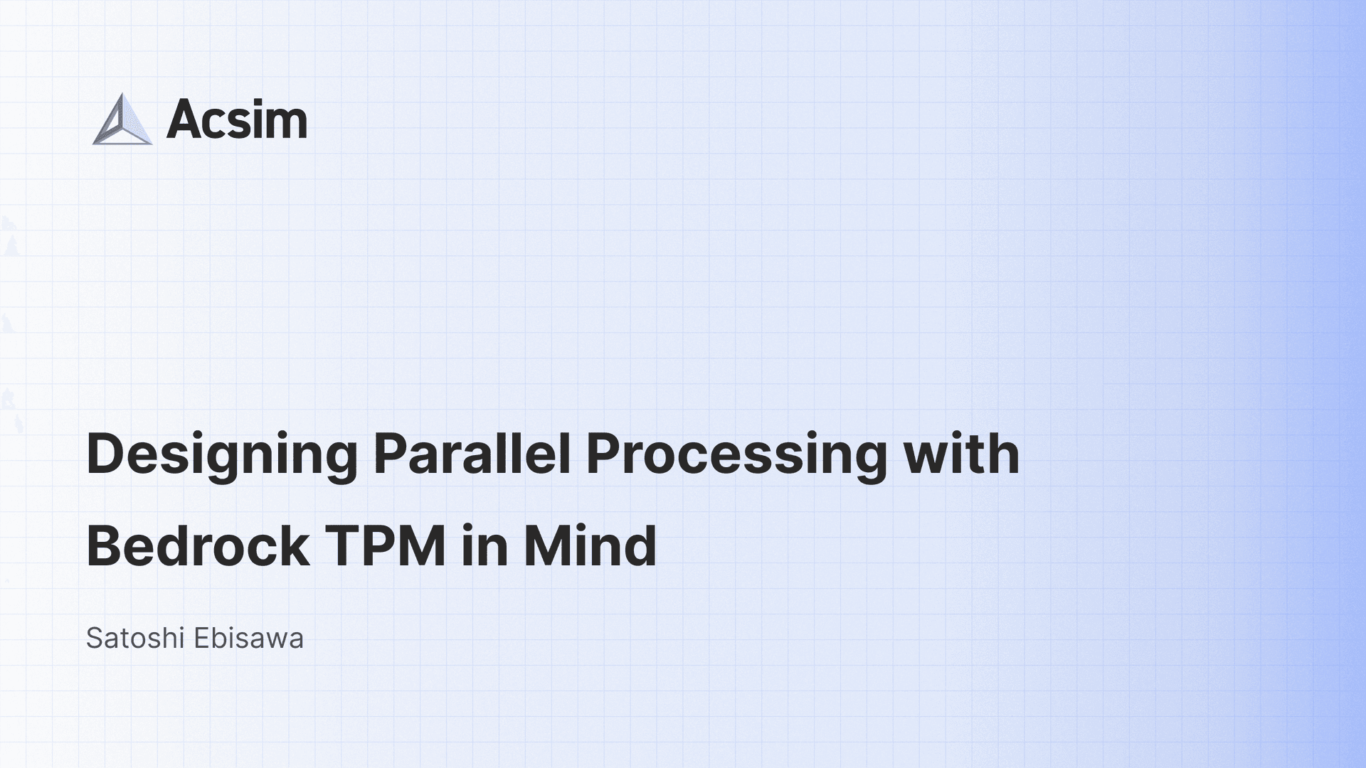Designing Parallel Processing with Bedrock TPM in Mind